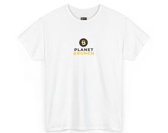 T-shirt blanc unisexe avec logo Planet Brunch