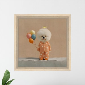 Custom Pet Memorial Portrait: Bedtime Angel Framed Canvas