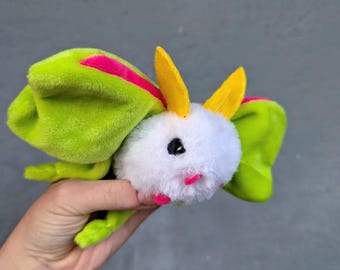 Moth Plush: Handmade Lunar Silk Moth Stuffed Animal Keychain