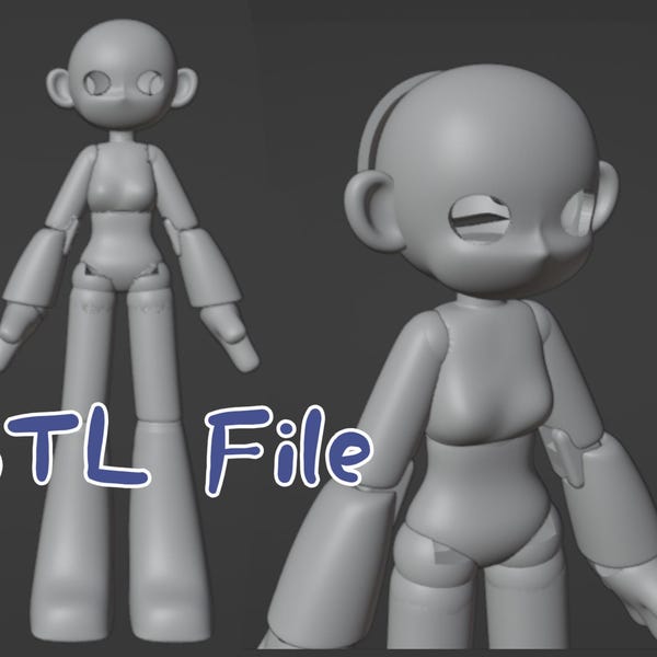 BJD STL stylized ball joined doll print file