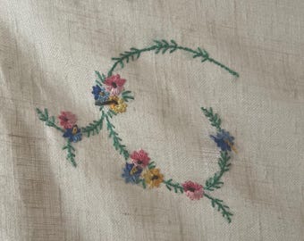 Vintage Hand Embroidered Tablecloth