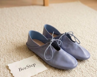 Women's Retro Lace-Up Flats  Soft Leather Hollow Out Casual Shoes