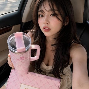 Stanley x LoveShackFancy Ribbon Rosa 40oz Quencher – Limited Edition Stainless Steel Tumbler NIB