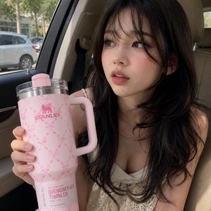 Stanley x LoveShackFancy Ribbon Rosa 40oz Quencher – Limited Edition Stainless Steel Tumbler NIB
