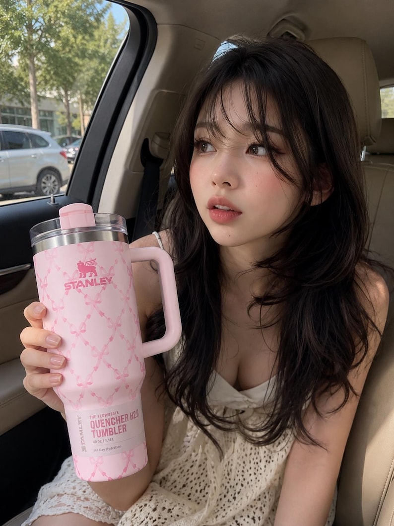 Stanley x LoveShackFancy Ribbon Rosa 40oz Quencher – Limited Edition Stainless Steel Tumbler NIB