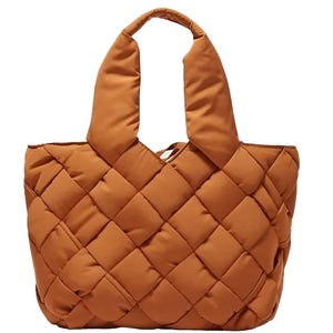 Große Kugelschreiber Intrecciato Tragetasche - Gesteppte Kassette-Handtasche mit kleinem Beutel, weiche Nylon-Umhängetasche