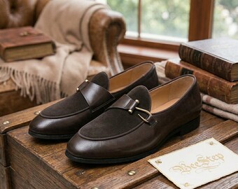 Mocassini da uomo in stile britannico, scarpe da guida casual vintage con punta arrotondata e suola in gomma.