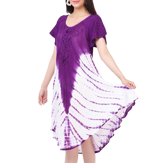 Tie Dye Umbrella Dress: Casual Party Swim Cover Up
