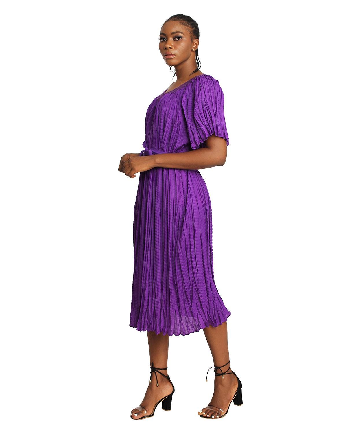 purple crinkle dress Violet Crinkle Dress