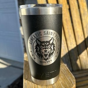 20 oz Yeti Tumbler with engraved team logo, sports, team logo, personalized, custom