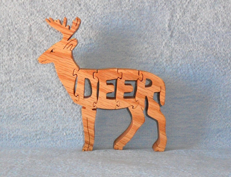 Deer standing Wooden Scroll Saw Puzzle Etsy