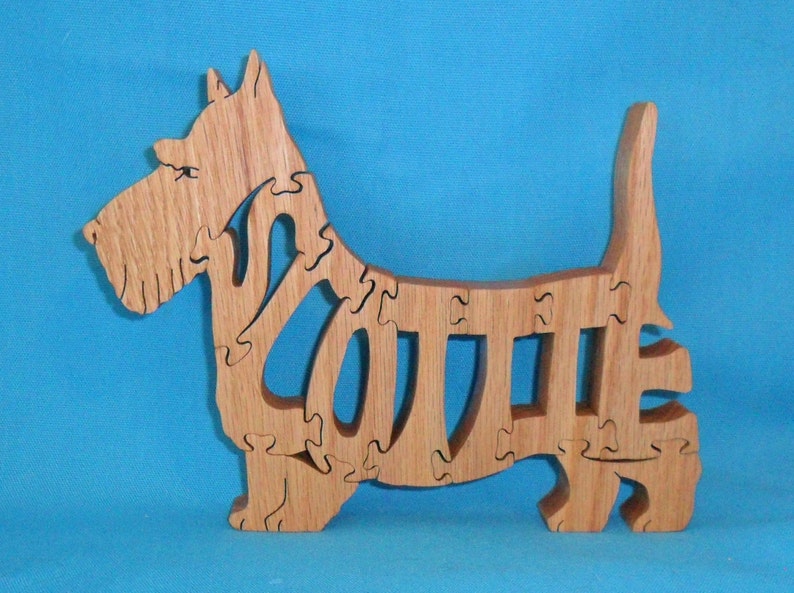 Scottie Dog Scroll Saw Handmade Wooden Puzzle Etsy