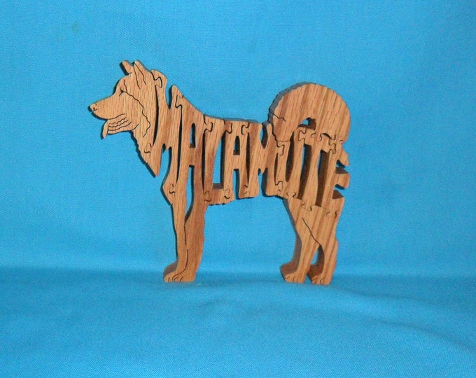 Malamute Dog Breed Handmade Scroll Saw Wooden Puzzle Etsy