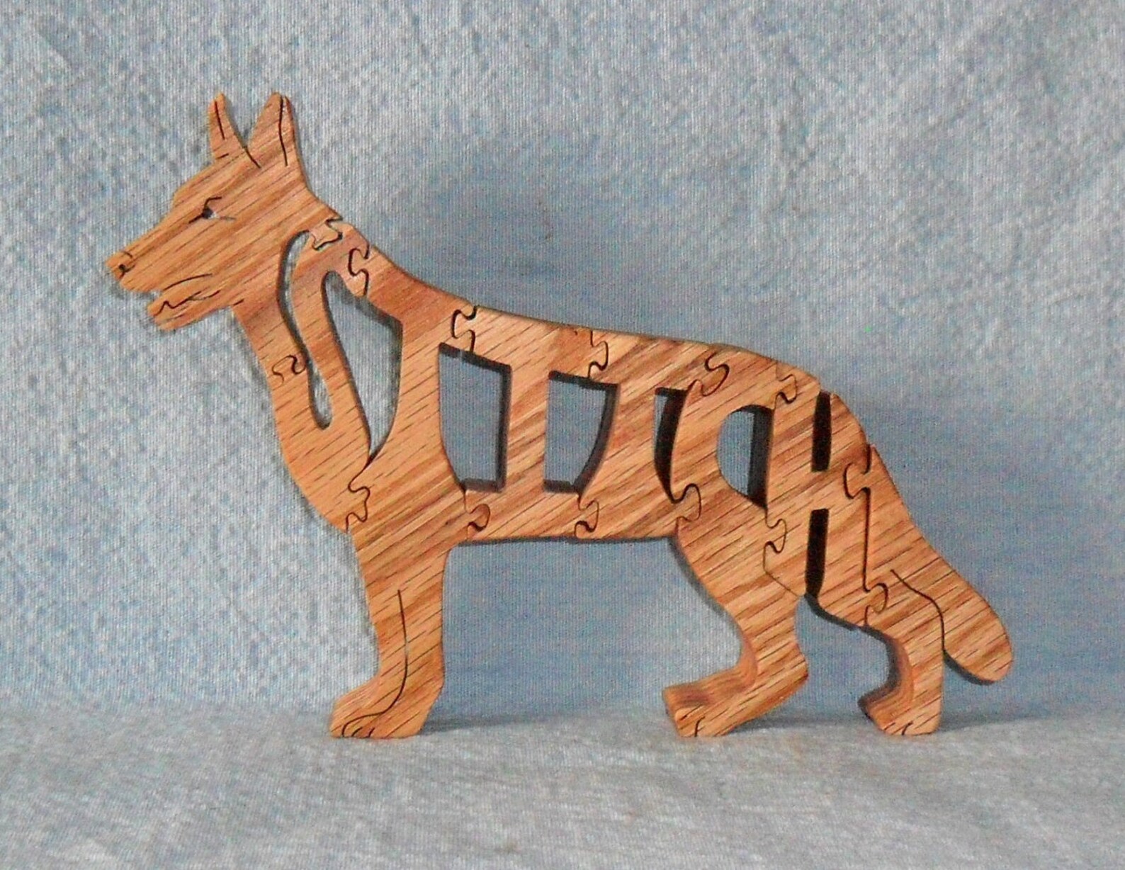 German Shepherd Dog Handmade Scroll Saw Wooden Puzzle Etsy