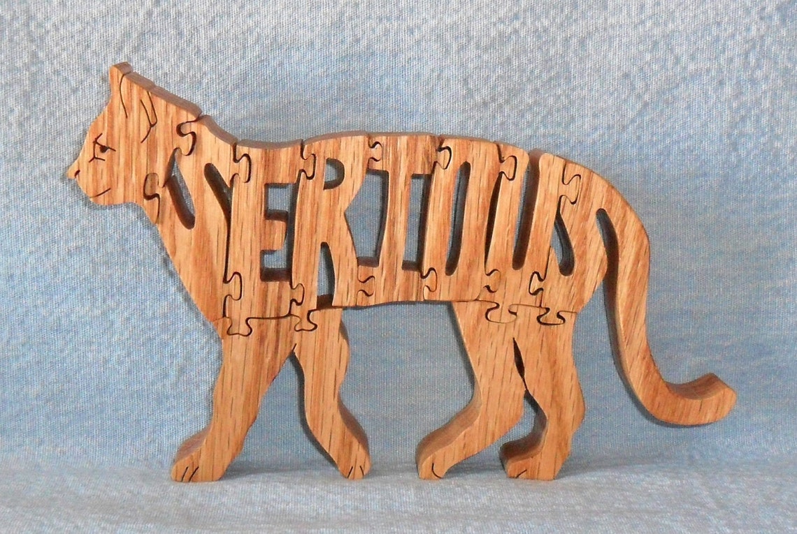 Alley Cat Breed Scroll Saw Wooden Puzzle Etsy