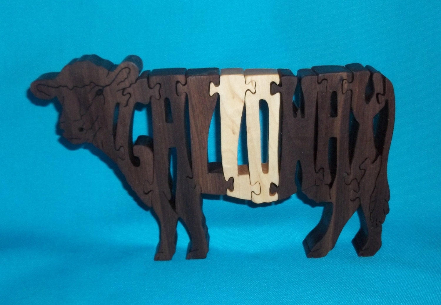 Belted Galloway Cow Scroll Saw Wooden Puzzle Etsy UK