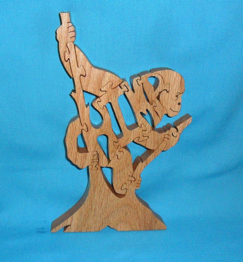 Chimpanzee Handmade Scroll Saw Wooden Puzzle Etsy