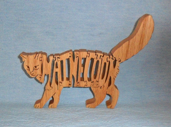 Maine Coon Chat Scie A Chantourner Puzzle En Bois Pet Lover Etsy