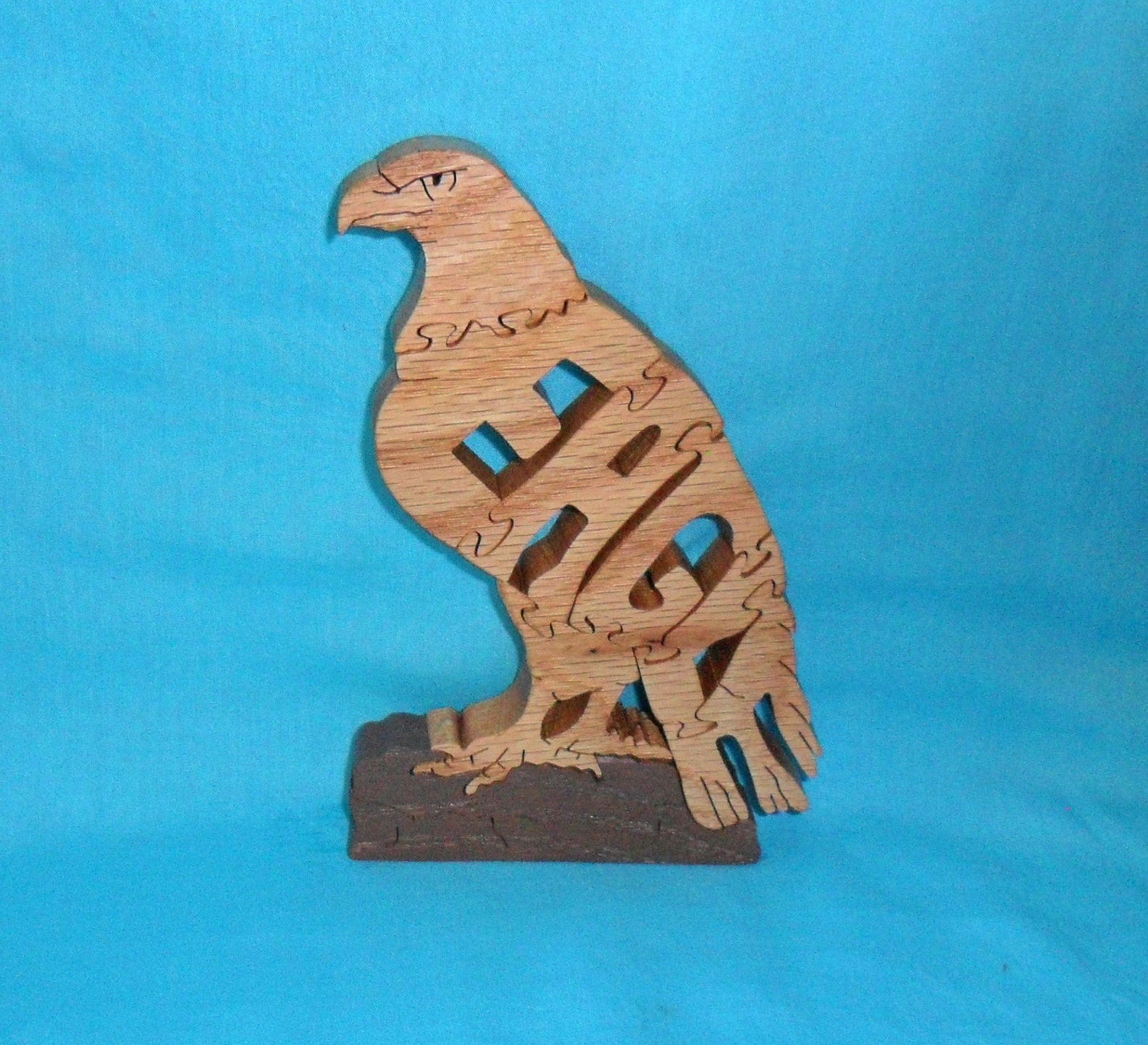 Eagle Handmade Scroll Saw Wooden Puzzle Etsy