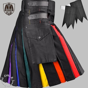 Rainbow Utility Kilt for Men: Custom Made Hybrid Scottish Kilt