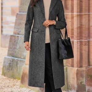 Ladies Single-Breasted Full-Length Coat | Elegant Winter Overcoat | Women's Long Coat image 2