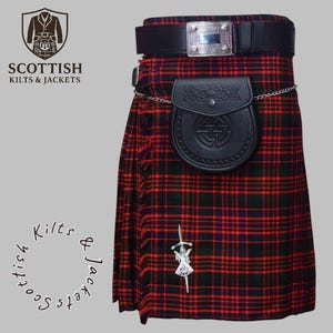 Macdonald Tartan Kilt Outfit for Men | Complete Highland Dress Set with Sporran, Belt, Buckle & Thistle Kilt Pin | Scottish Wedding Wear