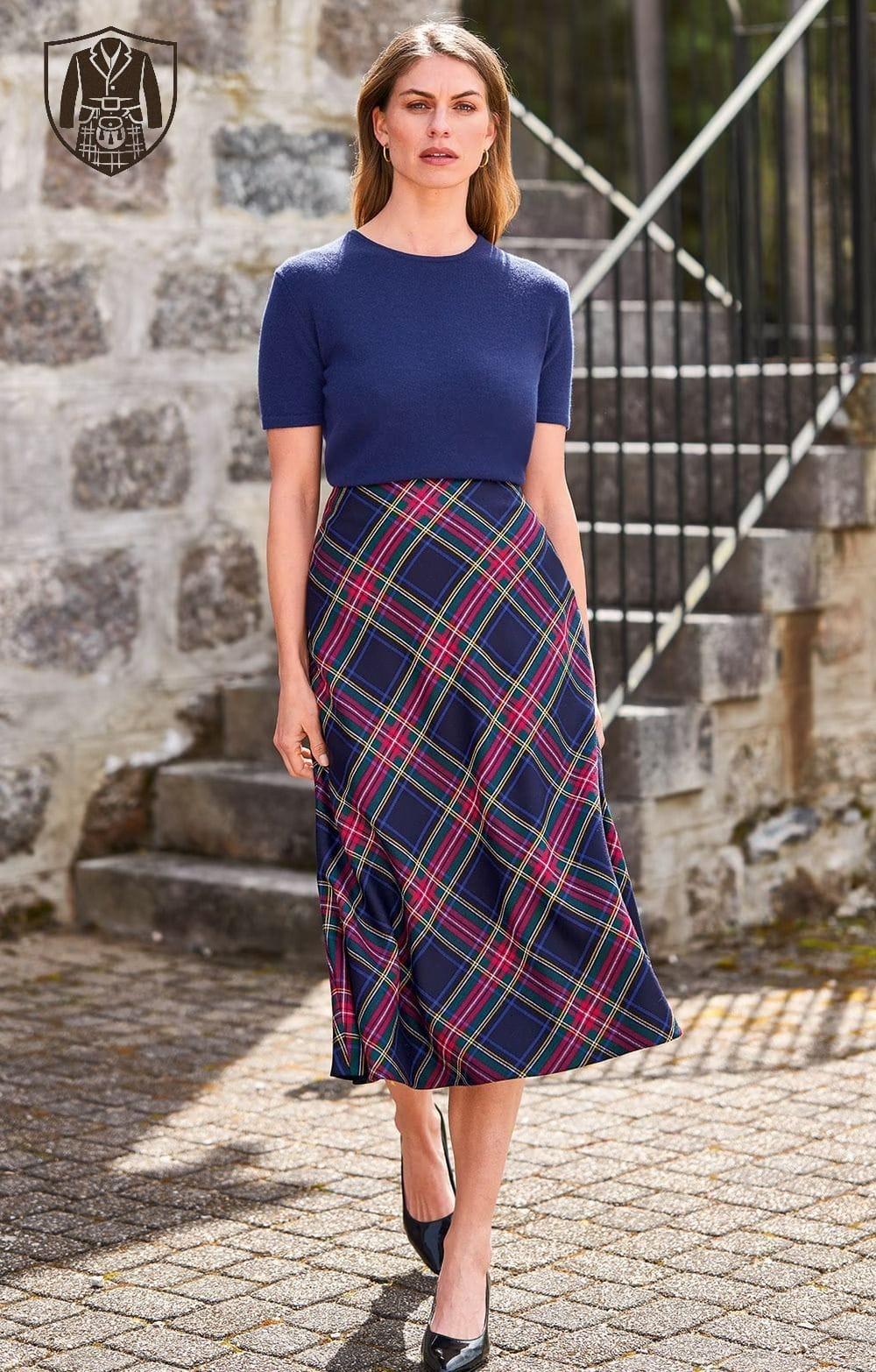 Bias Cut Plaid Skirt Canada