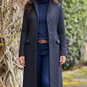 Ladies Single-Breasted Full-Length Coat | Elegant Winter Overcoat | Women's Long Coat image 4