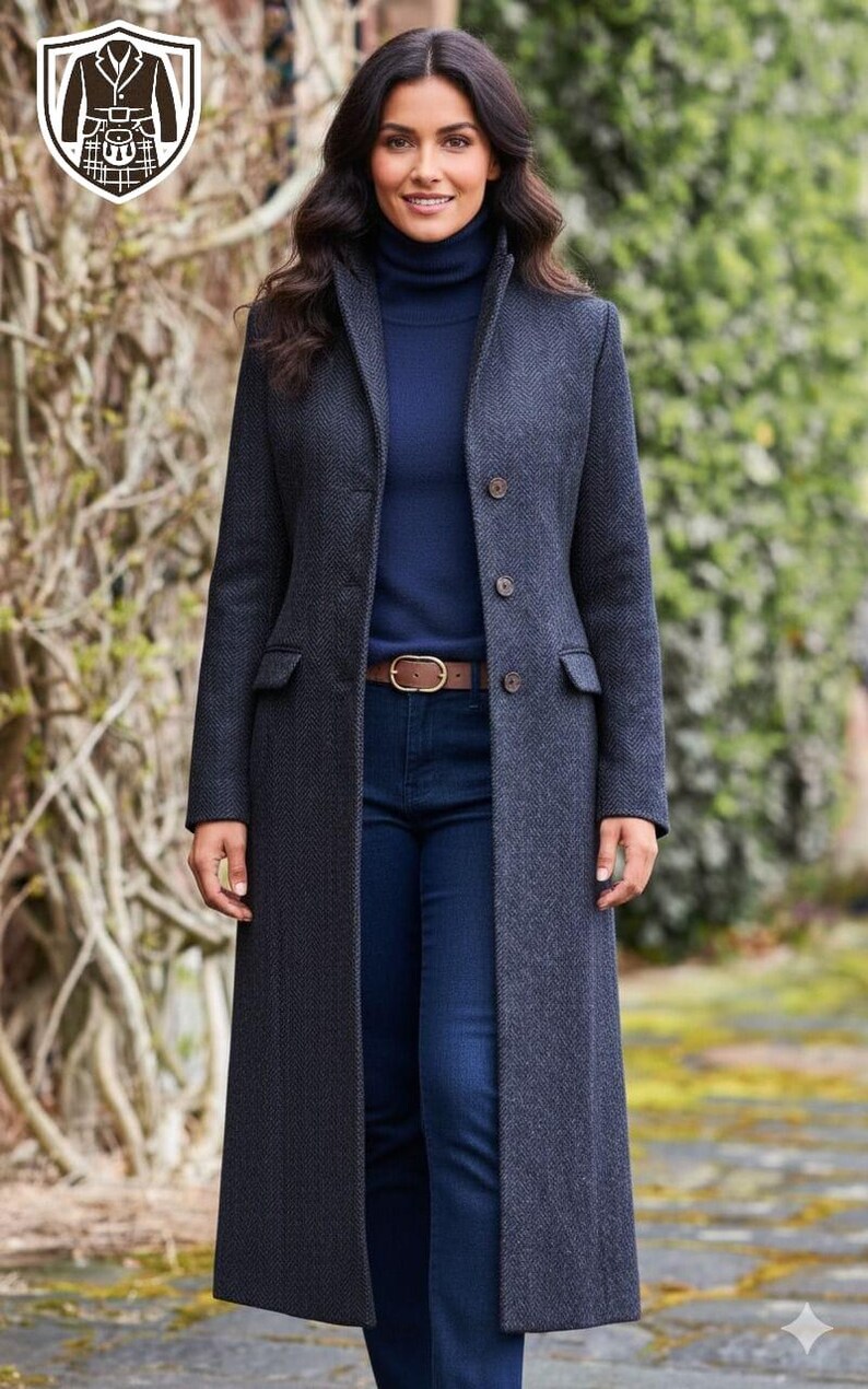 Ladies Single-Breasted Full-Length Coat | Elegant Winter Overcoat | Women's Long Coat image 4