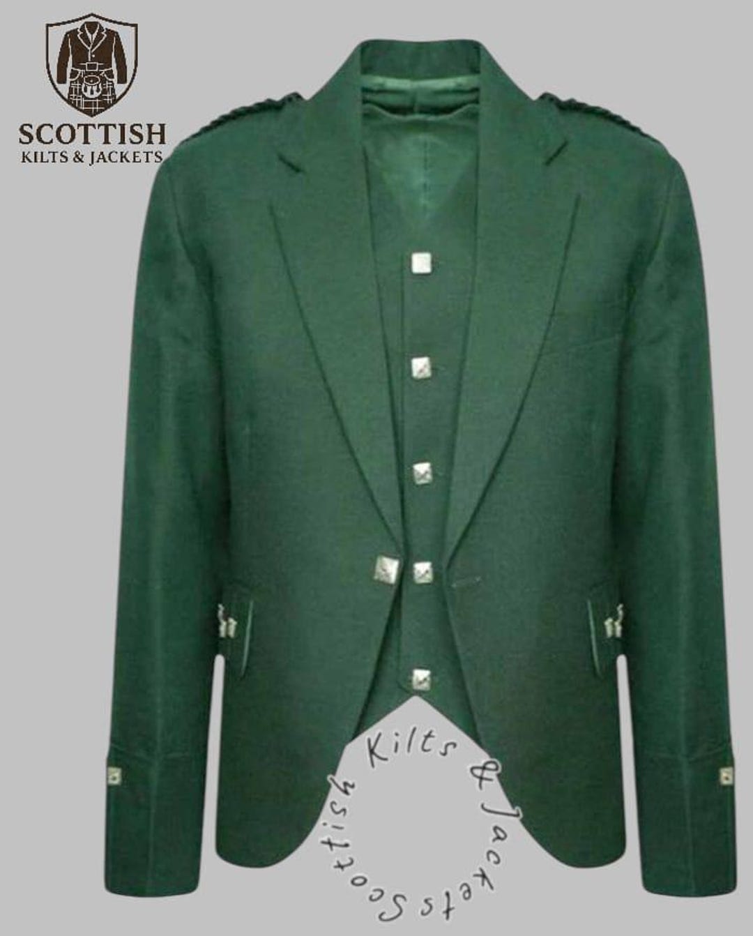 Green Argyll Jacket Vest For Men Scottish Formal Kilt Outfit green-argyll-jacket-vest-for-men-scottish-formal-kilt-outfit