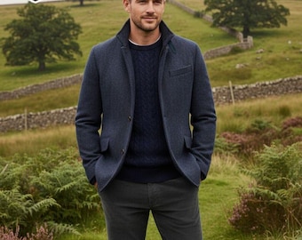 Men's Handmade Tweed Tulchan Coat | Scottish Wool Blazer