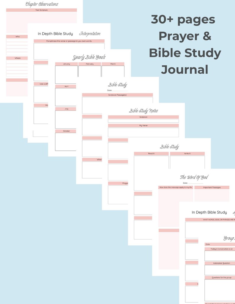 Christian Prayer Journal Bundle – Bible Study, Gratitude (PDF ...
