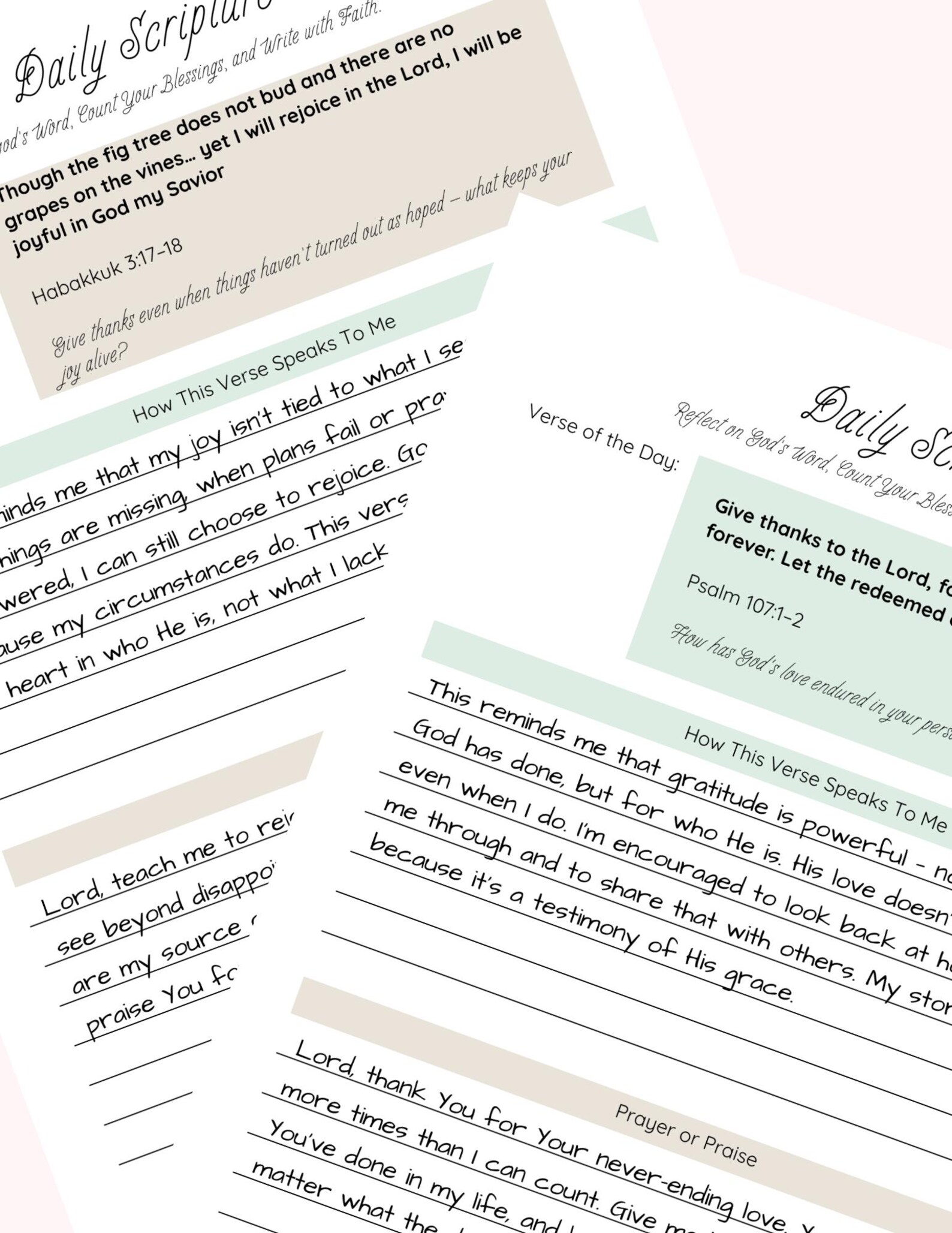 Christian Prayer Journal Bundle – Bible Study, Gratitude (PDF ...