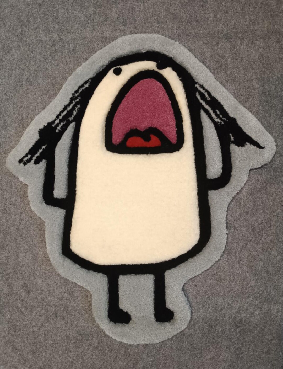 Funny Scream Rug | Cartoon Character Floor Mat | Unique Handmade Rug ...