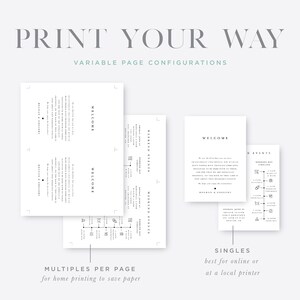 Minimalist Welcome Bag Letter Timeline Template, Simple Order of Events, Wedding Icons Included, Printable Instant Download, ITN-005 image 6