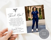 Nursing Graduation Thank You Photo Card Template (5x7, 4x6) (Digital Download)