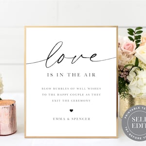 Bubble Send Off Wedding Sign Template, Minimalist Wedding Printable Table Sign, 8x10 5x7 4x6, Corjl Editable Instant Download, SGN-012
