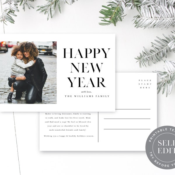 New Year Postcard - Etsy
