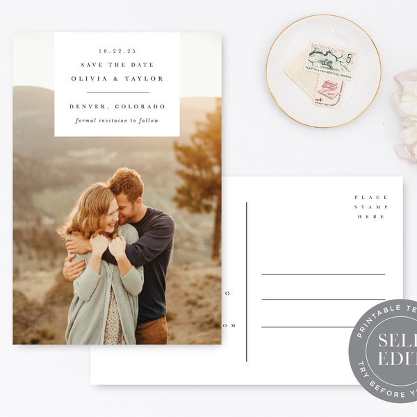 Save the Date Postcard - Etsy