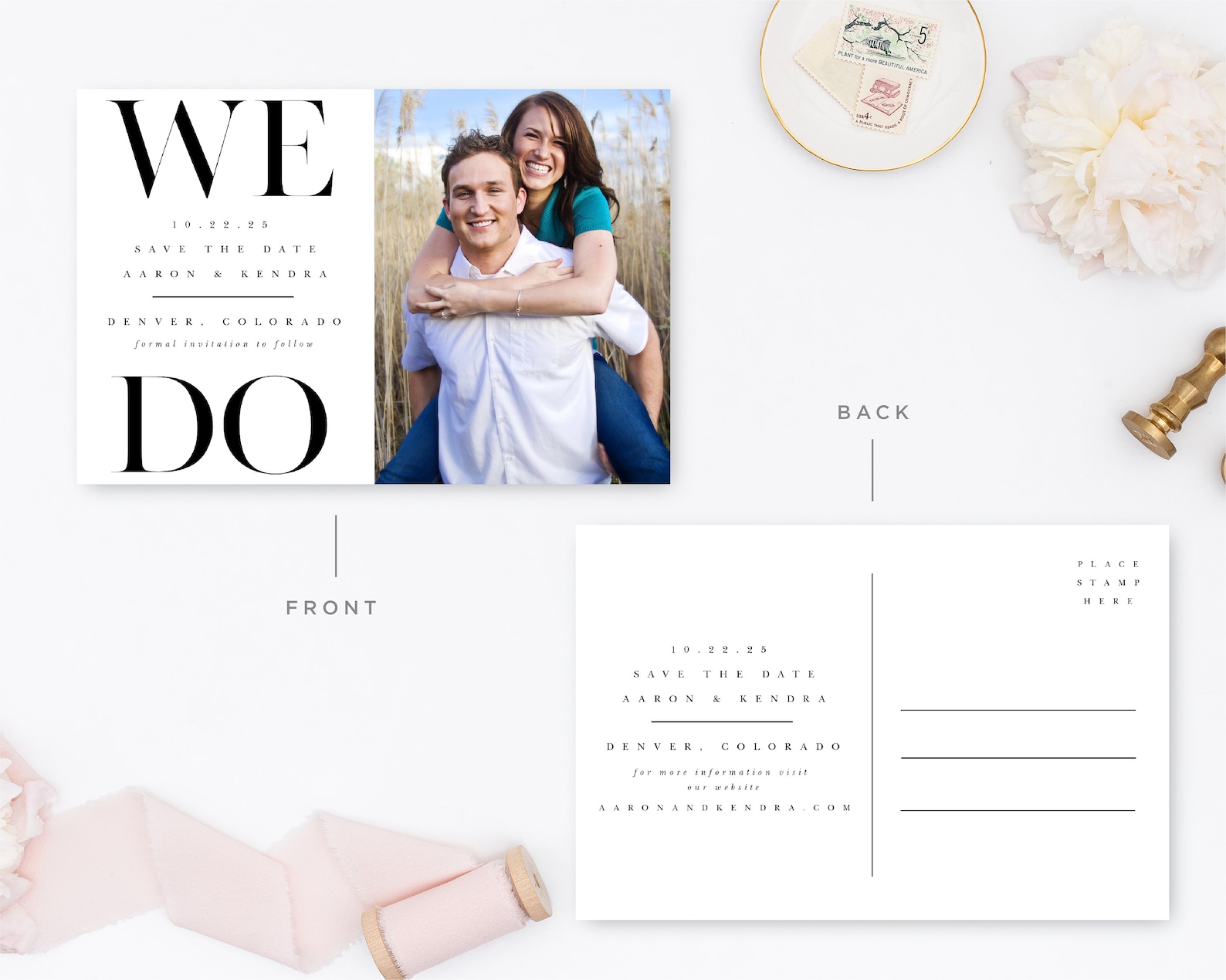 Printable Save the Date Postcard Template, Classic Photo Save the Date ...