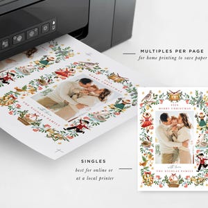 12 Days of Christmas Photo Card Template, Holiday Photo Card Printable, DIY Christmas Card, 5x7, Corjl Editable Instant Download, CHR-004 image 7
