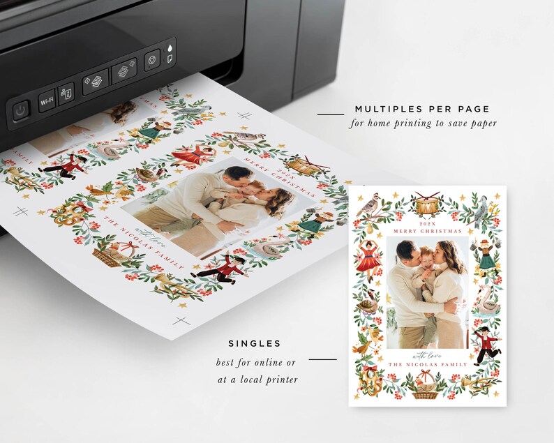 12 Days of Christmas Photo Card Template, Holiday Photo Card Printable, DIY Christmas Card, 5x7, Corjl Editable Instant Download, CHR-004 image 7
