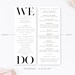 Printable Wedding Program Template, Classic Wedding Program, Black and ...