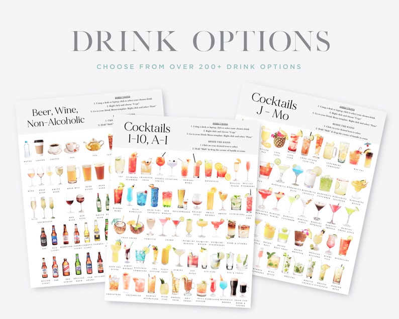 Choose from over 200+ drink icons for your sign