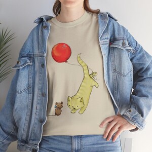 Playful Cat & Mouse Tee - Pet Themed Apparel, Casual Everyday Wear
