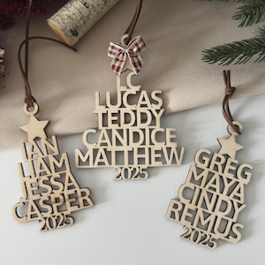 Personalized Family Name Christmas Tree Ornament | Custom Wooden Holiday Keepsake (2025)