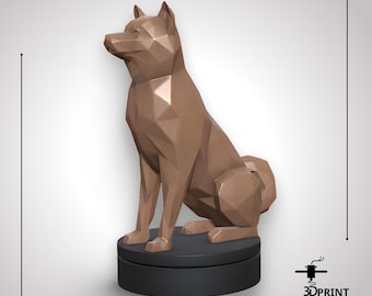 Shiba Inu 3D Model, Printable Dog Figurine (STL File)