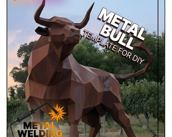 DIY metal bull welding sculpture template,digital low poly bull,dxf,pdo,files for cnc plasma or laser cutting