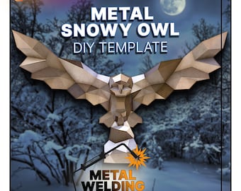 DIY metal owl welding sculpture template,digital low poly owl,dxf,pdo,files for cnc plasma or laser cutting