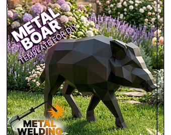 DIY metal boar welding sculpture template,digital low poly boar,dxf,pdo,files for cnc plasma or laser cutting